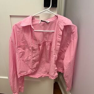 Zara cropped button up